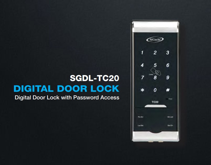 ST GUCHI SGDL-TC20 DIGITAL DOOR LOCK WITH PASSWORD ACCESS and RFID card ...