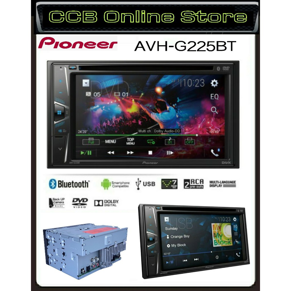 AUTORADIO PIONEER AVH-G225BT 6.2/BT/DVD