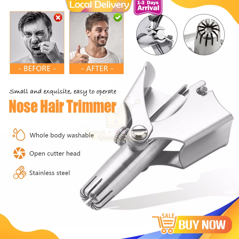 Gunting Bulu Hidung Stainless Steel Nose Hair Trimmer Clipper Cutter
