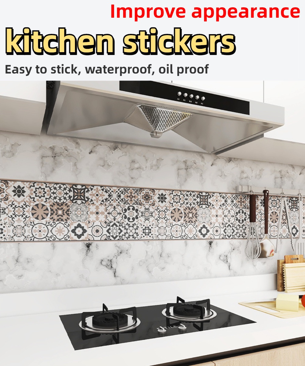 100cmx60cm 3D Self Adhesive Kitchen Waterproof Wallpaper Dinding Dapur
