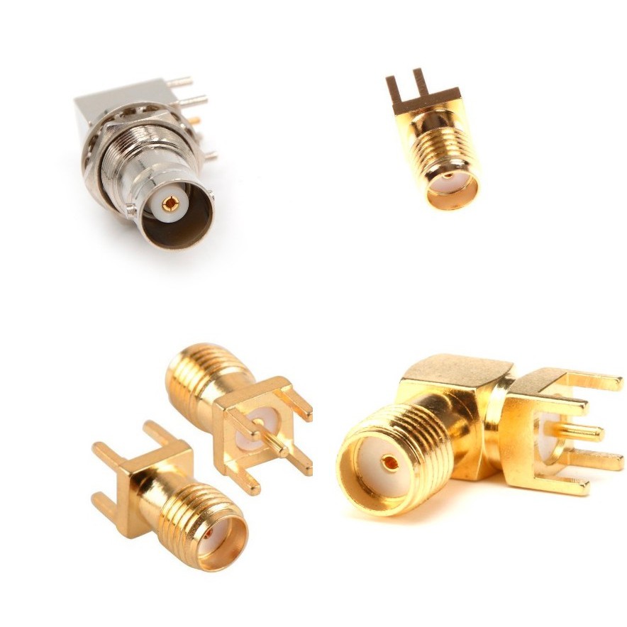 RF Coaxial Connector BNC SMA Female Socket Bulkhead Right Angle ...