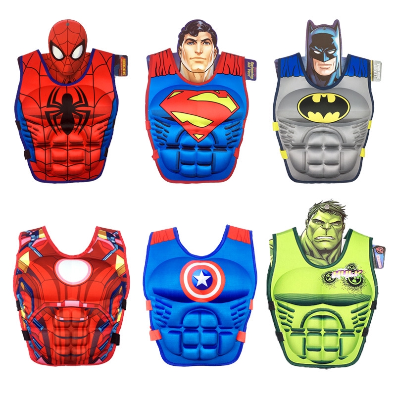 Cartoon Children's Life Jacket Vest Swimming Buoyancy Suits Superman ...