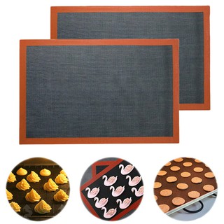 2pcs Silicone Baking Mat & Heat Resistant Glass Fiber Insulated Baking Sheet  Liner For Macaroon, Cookie, Kitchen Tools & Home Supplies