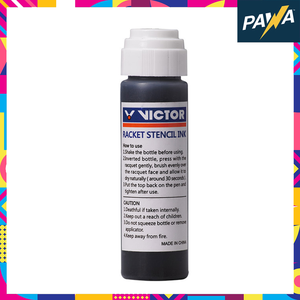 Victor AC021 Racket Racquet Raket Stencil Ink Badminton (BLACK ONLY ...