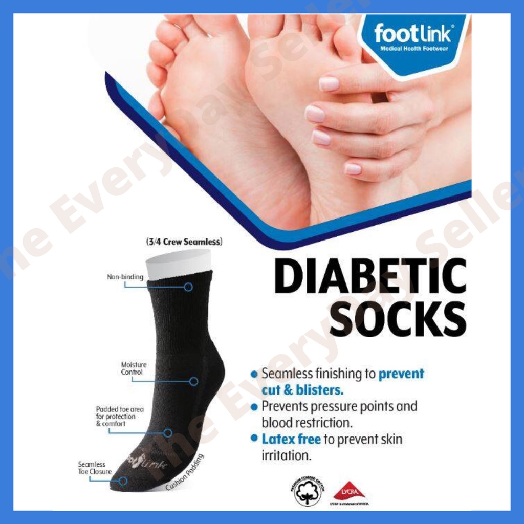 Footlink Diabetic Socks / Seamless Socks / Confinement Socks / Comfort ...