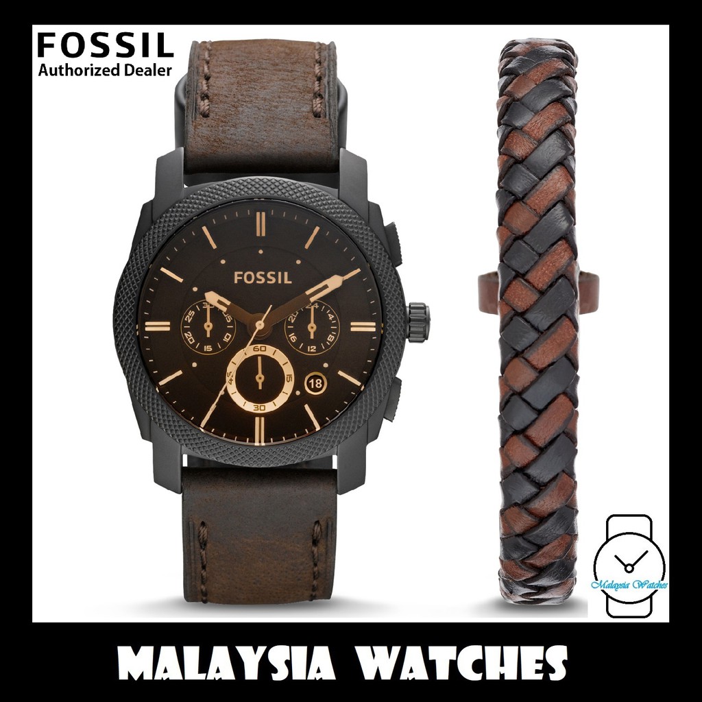 (OFFICIAL WARRANTY) Fossil Men's FS5251SET Machine Chronograph Dark ...