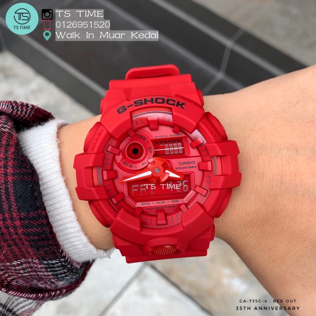 G SHOCK 35th Anniversary Red Out Series GA-735C-4 | Shopee Malaysia