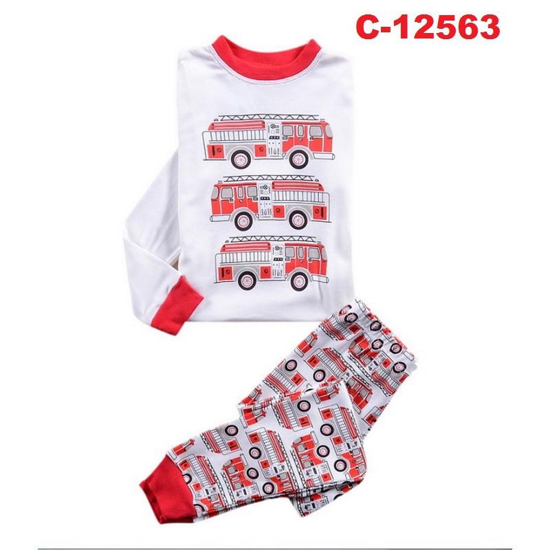 Fire Truck Engine Sleepsuit Cute Boys Pajamas 12563 | Shopee Malaysia