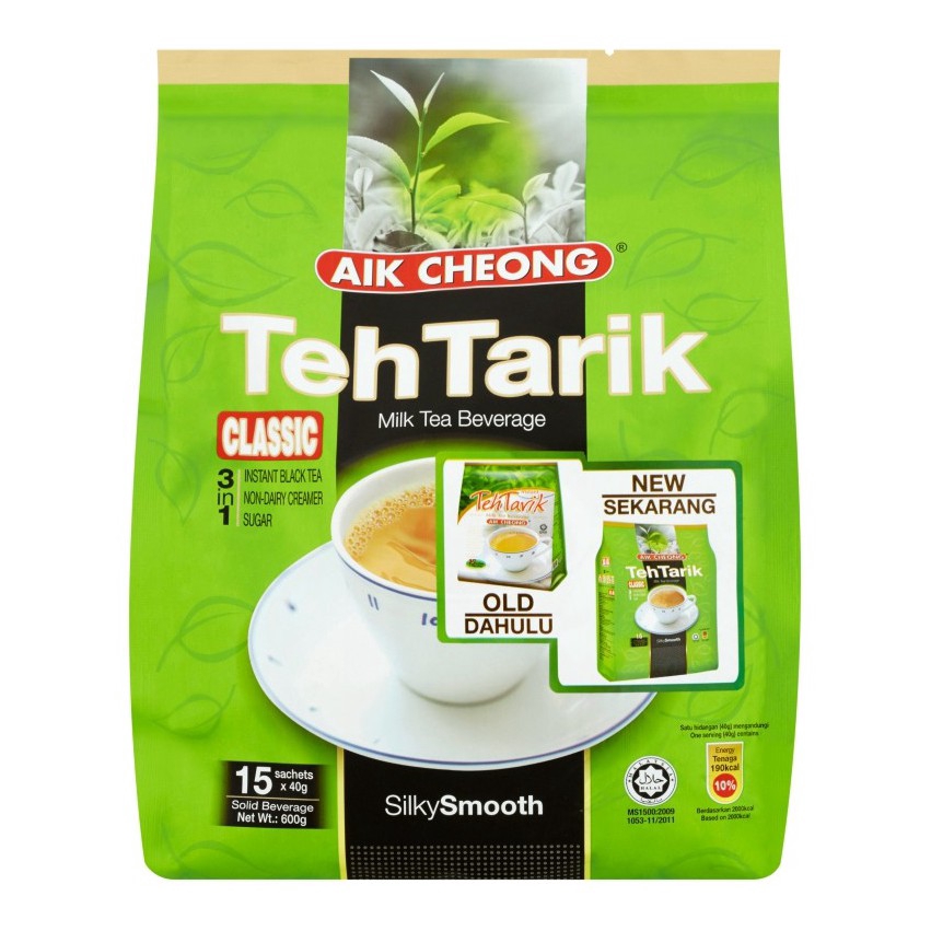 Aik Cheong Teh Tarik 3 in 1 Classic Milk Tea Beverage (15 x 40g ...