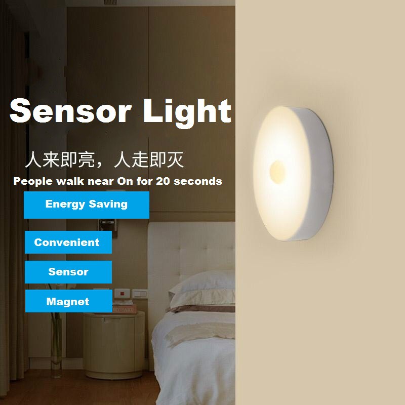 Motion Sensor Light Human Body Induction Lamp LED USB Bedroom Magnetic ...