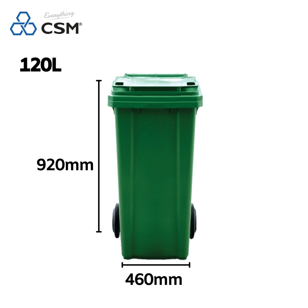 [OFFER] CSM Green Dustbin 2 Wheels 4 Wheels 120L 240L Tong Sampah ...