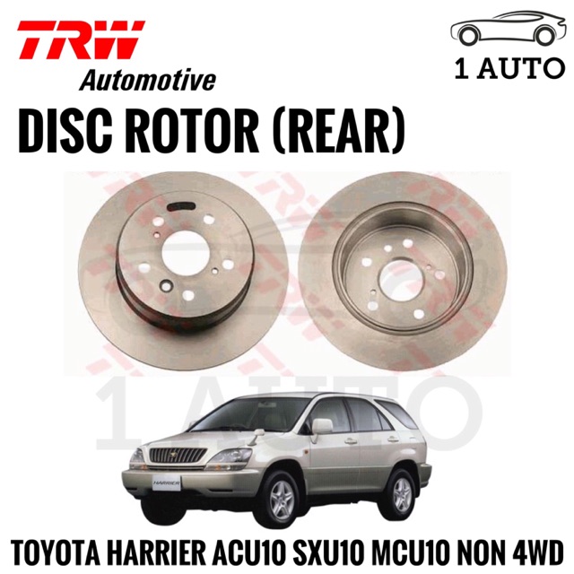 TRW REAR DISC ROTOR for TOYOTA HARRIER ACU10 2.4, SXU10 2.2, MCU10