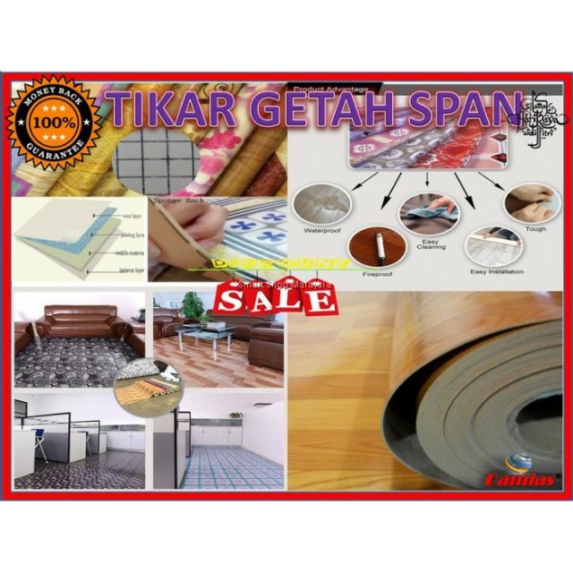 TIKAR GETAH SPAN HARGA KILANG 1 ROLL = 30 METER X 1.83CM ( SIRI 2 ...