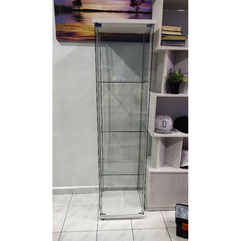 Rak Almari KaCa display cabinet/white display glass cabinet | Shopee ...