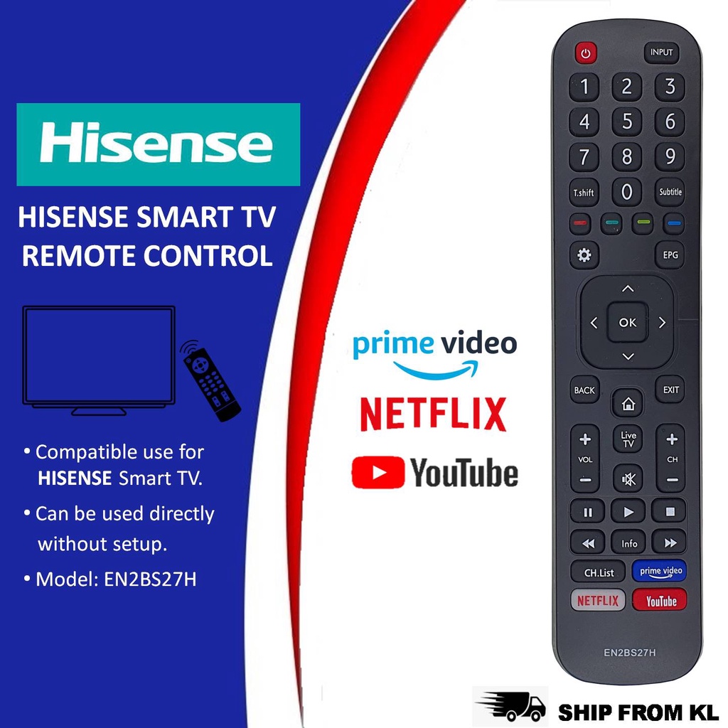 [ HISENSE ] Compatible for Hisense LED/LCD/Flat Panel Smart TV Remote