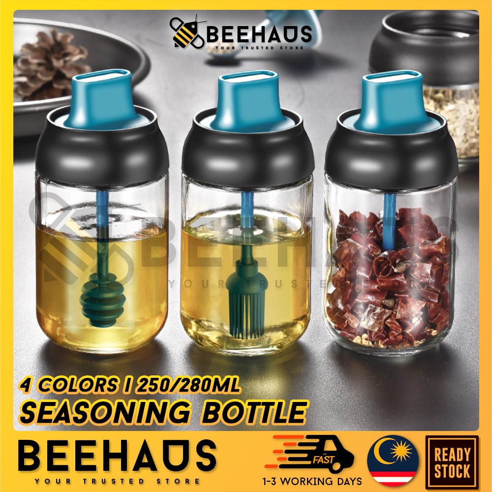 BEEHAUS Seasoning Bottle With Spoon 250/280ML | Spice Jar Condiment ...