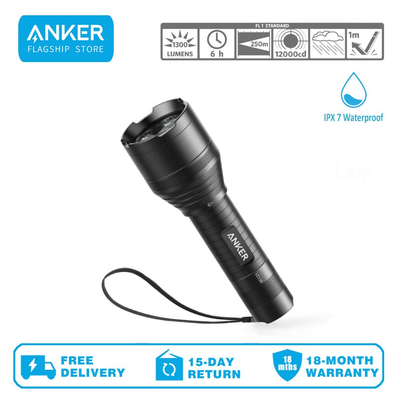 anker ultra-bright tactical flashlight with 1300 lumens rechargeable Amazon.com: Lumens, Rechargeable(26650 Battery Included), IPX7 Water-Resistant, Bolder LC130 LED with 5 Light Modes for Camping, Security, Emergency Use : Sports & Outdoors and temperature Anker LC130 Black Ultra-Bright Tactical