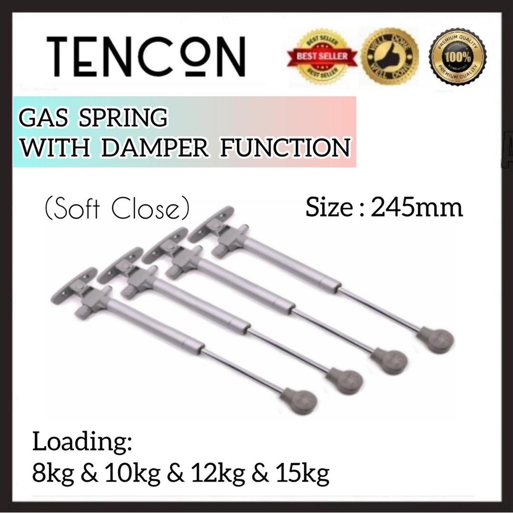 Gas Spring With Damper Function Soft Closing (8kg/10kg /12kg/15kg)245mm ...