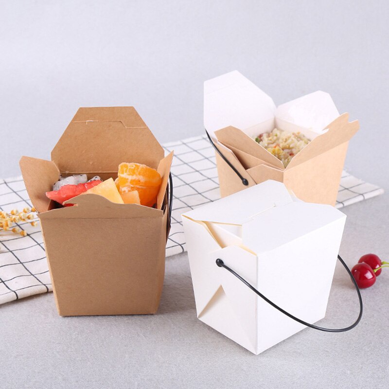 Disposable Kraft Take Out Pasta Salad Containers Boxes