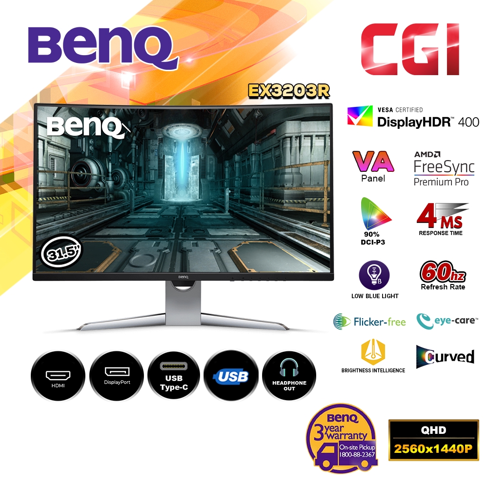 BenQ 31.5" EX3203R 144Hz 2K HDR400 Curved LED Monitor | Shopee Malaysia