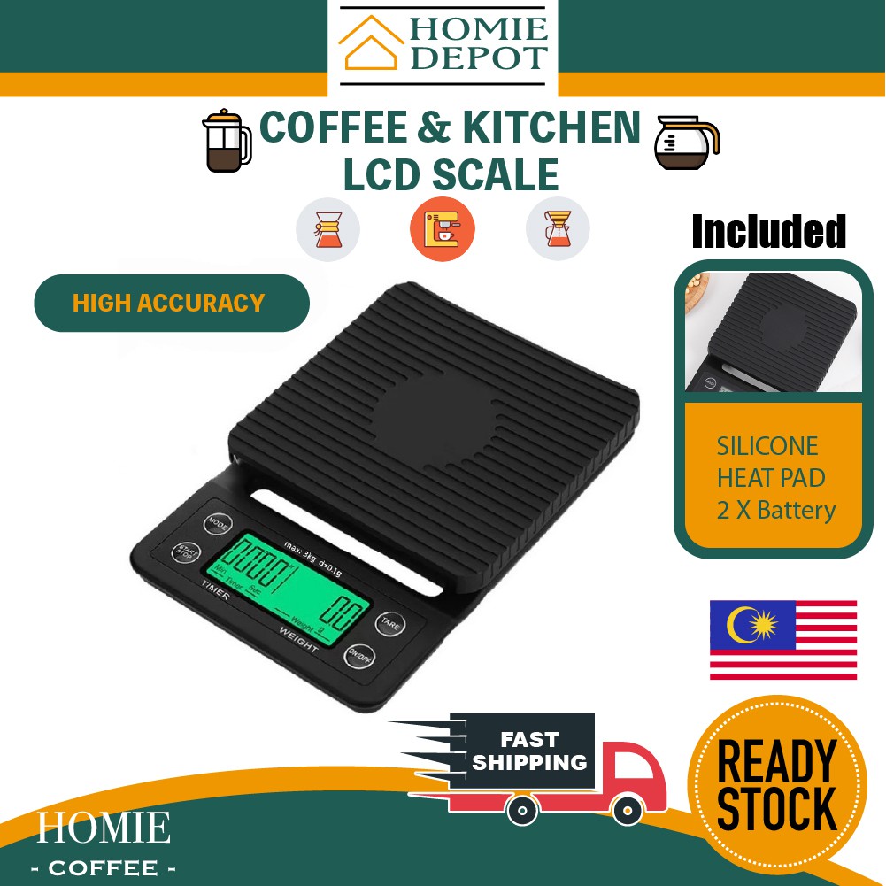 3kg Coffee Scale | 0.1g High Accuracy Timer Digital Drip Coffee Scale ...