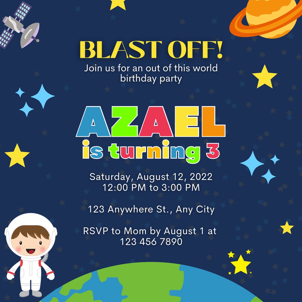 template kad jemputan hari lahir putera puteri anak template birthday invitations card digital