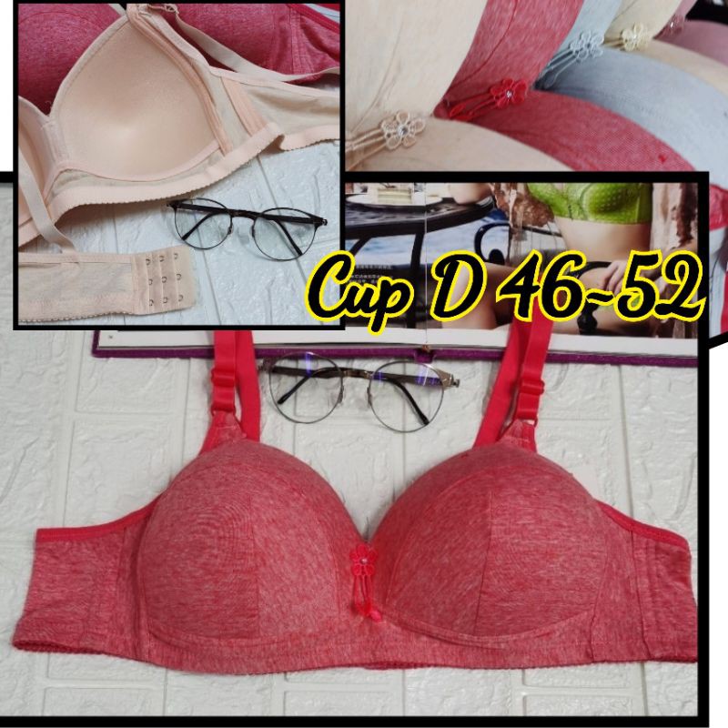 🇲🇾Ready stock D cup Womens Bra plus size 46D-52D mama cotton Bra  Not-Wired 3328