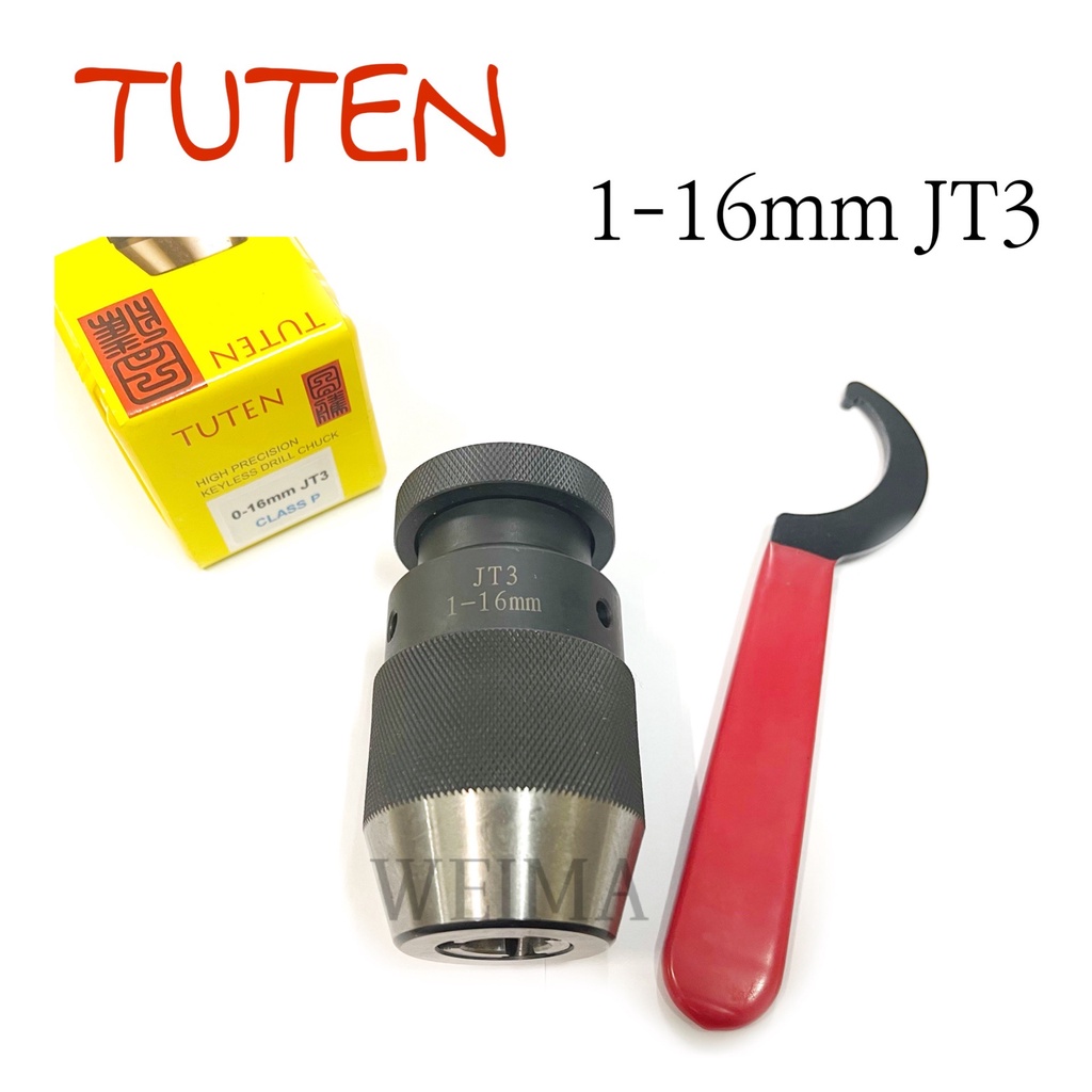 [READY STOCK] TUTEN KEYLESS DRILL CHUCK C/W KEY 316mm JT3 Shopee