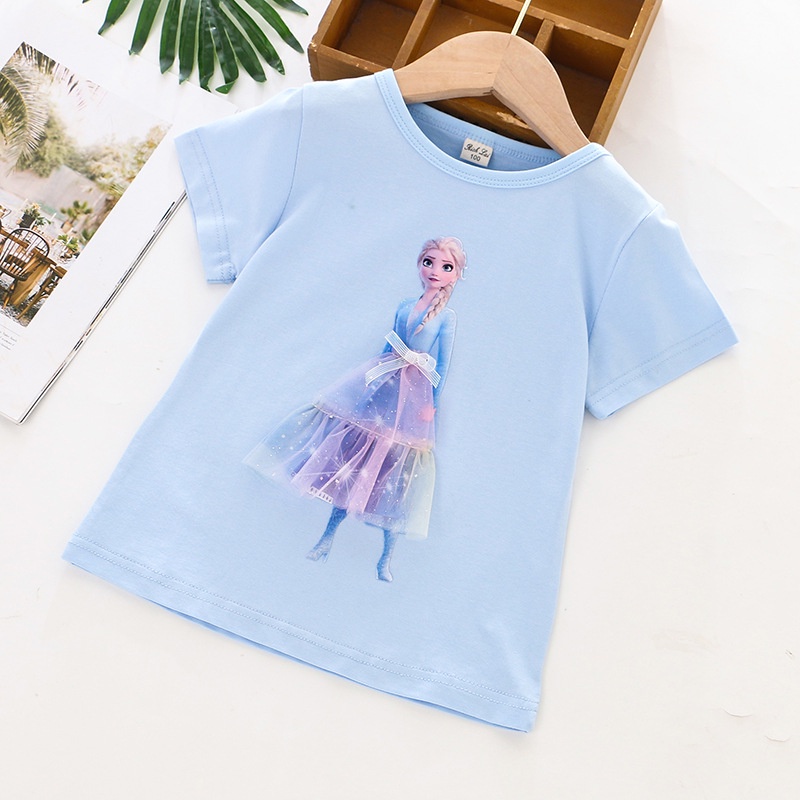 【A15】Malaysia Ready Stock 3D Frozen Baju Elsa Princess Girls' T-shirt ...