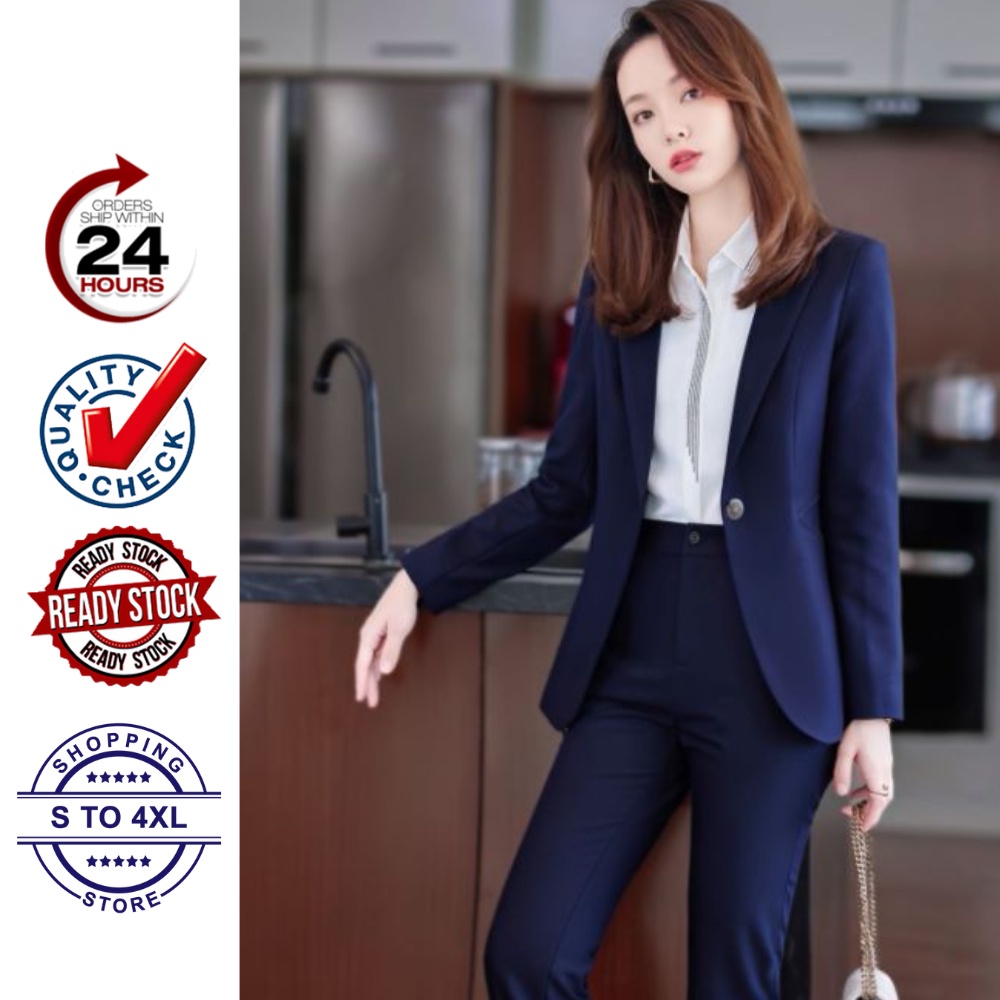 S.Store Women Business Office Ladies Formal Blazer Khaki Coat Long Sleeve  Suit Professional S-3XL