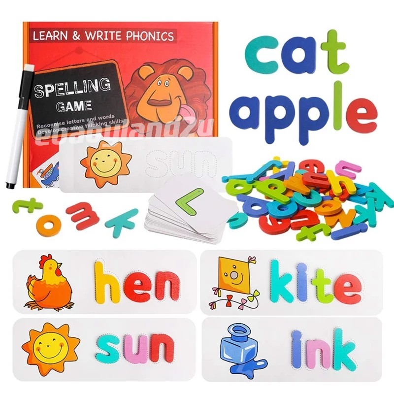 Early Learning Flash Card Words Jumble Learn & Write Phonics Alphabet