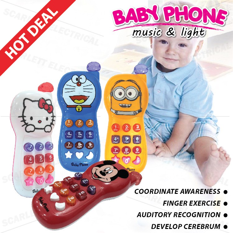 Hello Kitty Baby Phone toys Mainan Telefon bimbit Reka bentuk kartun ...
