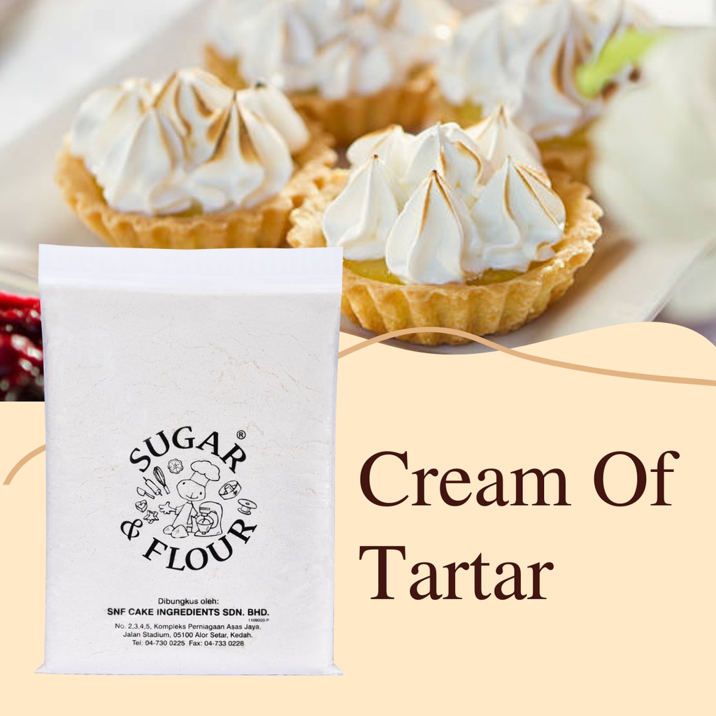 Cream Of Tartar Potassium bitartrate (40gm/500gm) / Serbuk Tartar