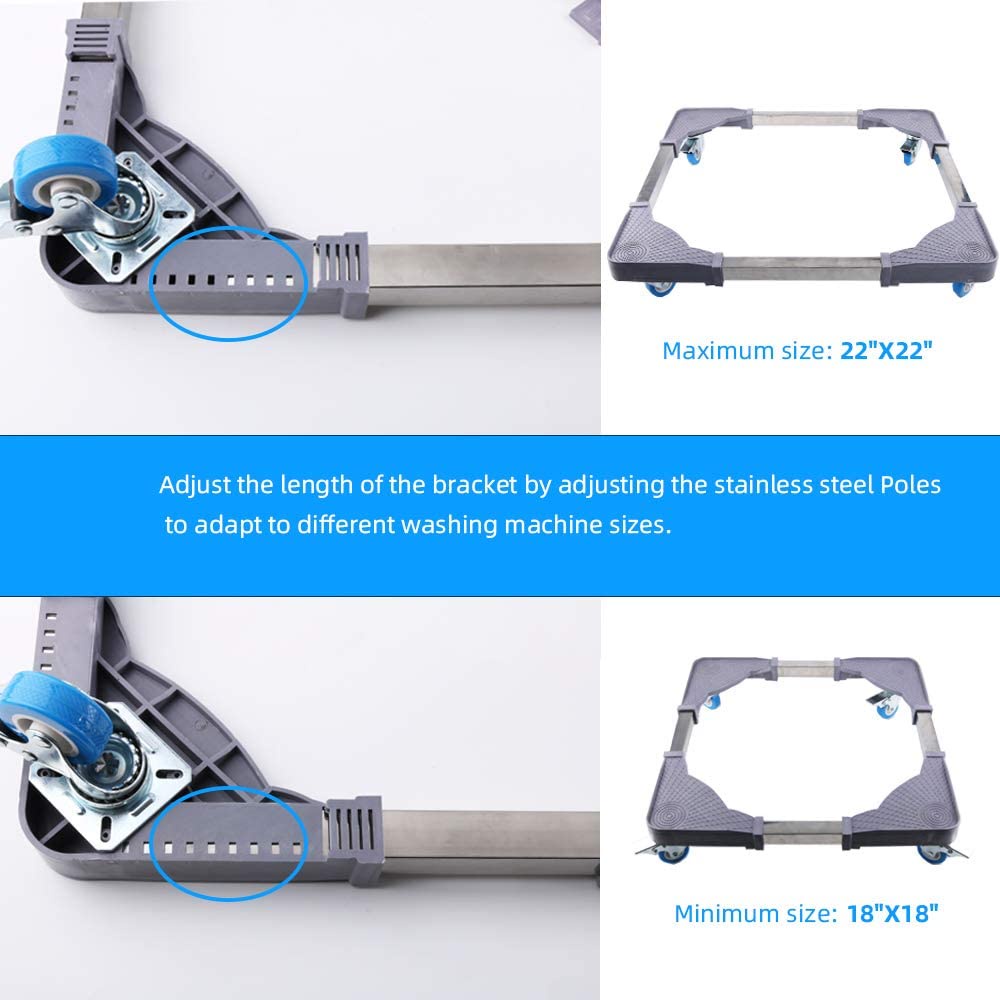 4 Swivel Wheels Feet Mobility Roller Refrigerator Base Bracket Machine ...