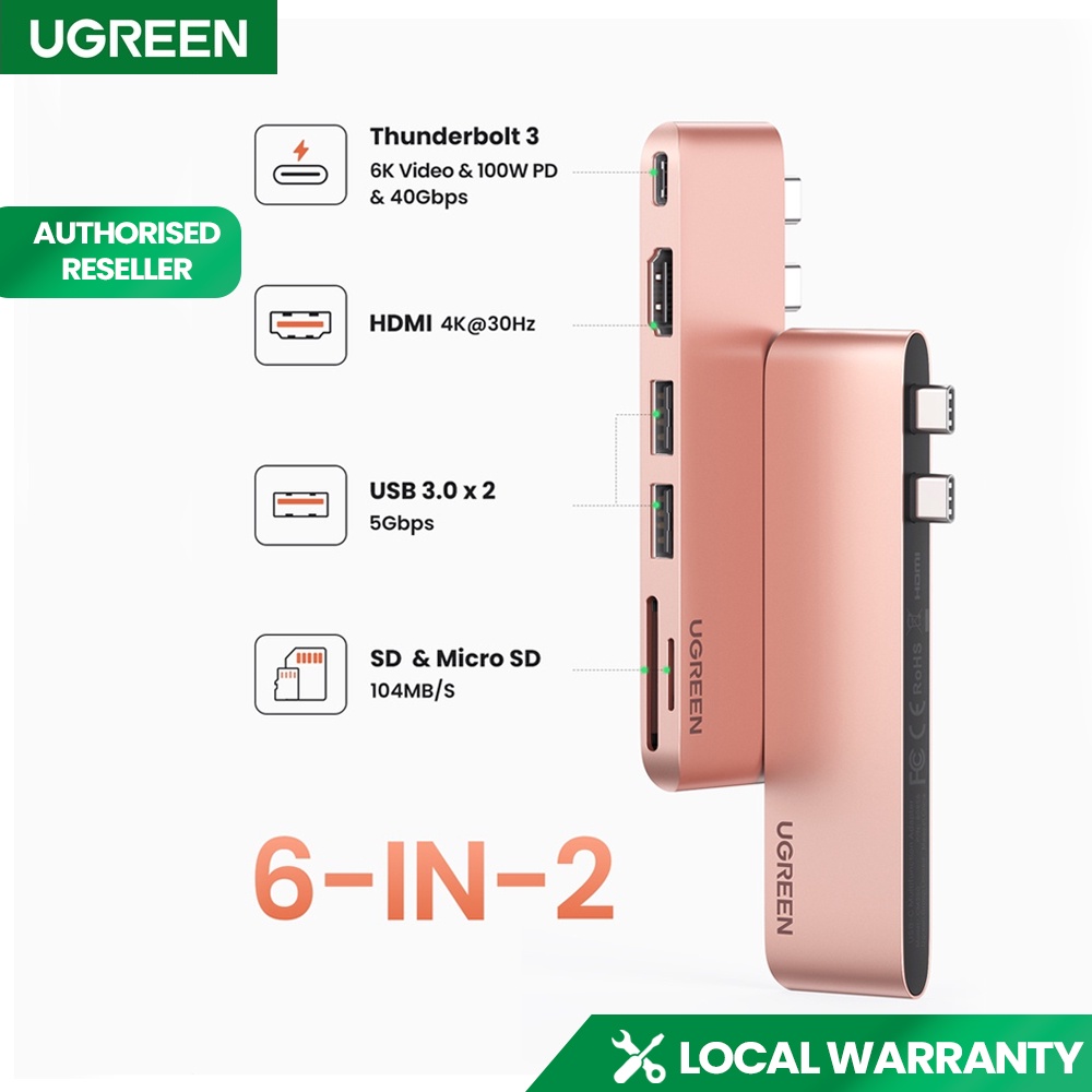 UGREEN 9 / 10 in 1 USB C Hub 4K HD MI VGA Card Reader RJ45 3.5mm AUX