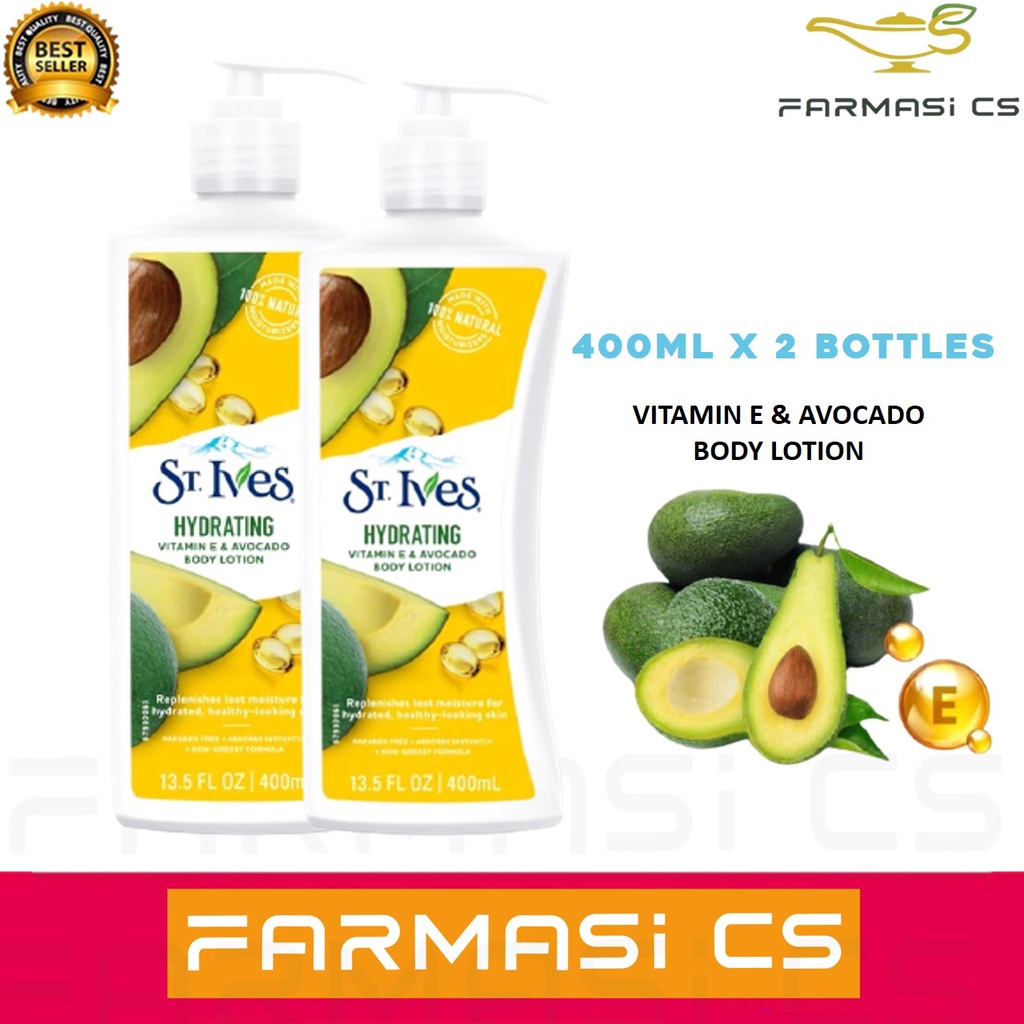 St Ives Hydrating Vitamin E And Avocado Body Lotion 400ml X 2 Twin Pack Exp102024 Shopee Malaysia 0012