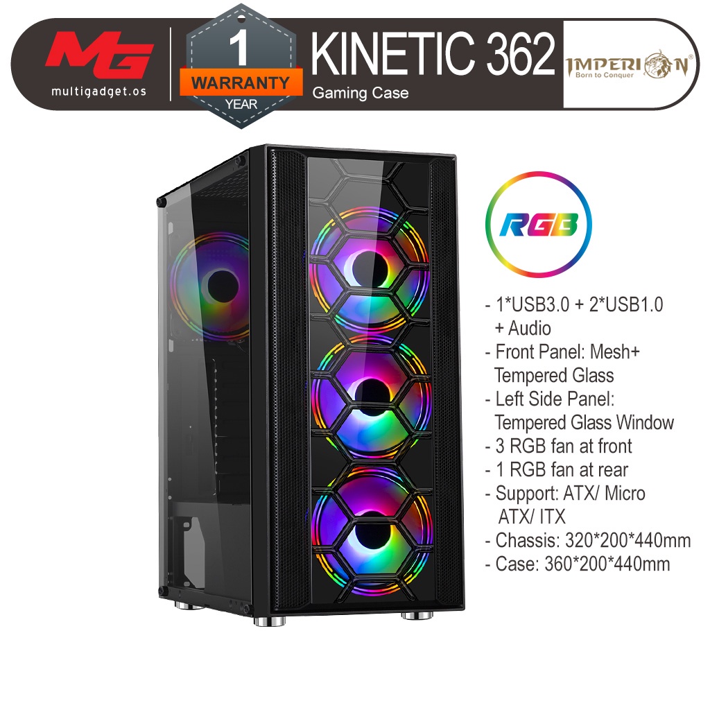 Imperion Kinetic 362 Gaming Computer Casing | Shopee Malaysia