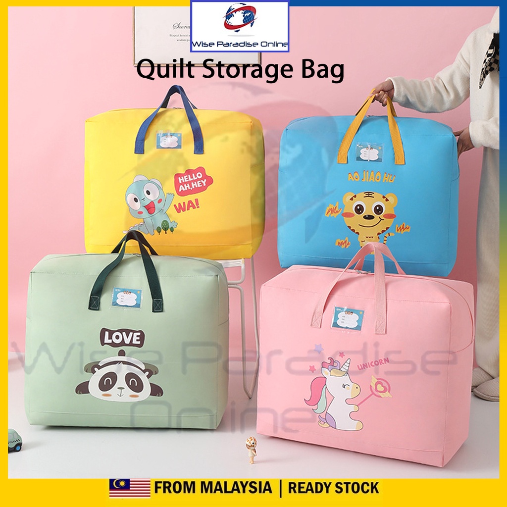 Canvas Quilt Storage Bag Portable Organize Clothes Moving Bag Shopee Malaysia