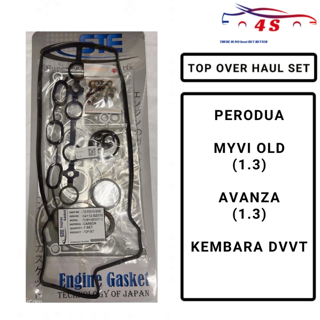 Top Overhaul Gasket Set for Perodua Myvi 1.3 Old Kembara DVVT Toyota