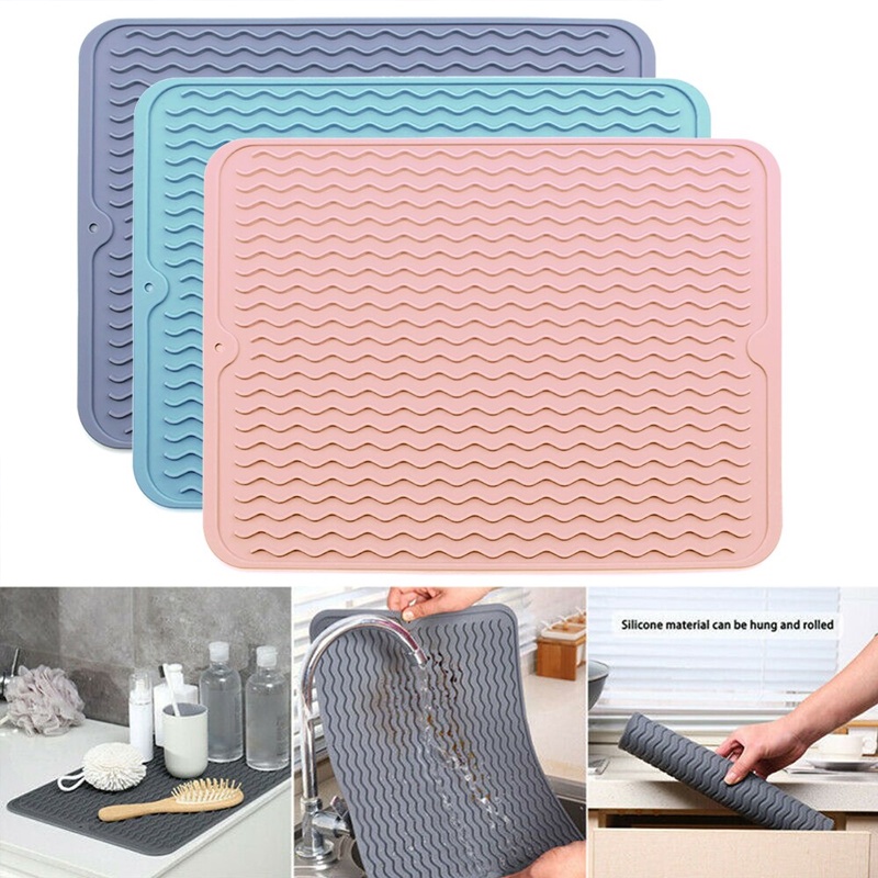 1Pcs Silicone Drain Pad Mat Drain Pad Water Filter Table Placemat Resistant  Counter Kitchen Durable Heat Protection Tool