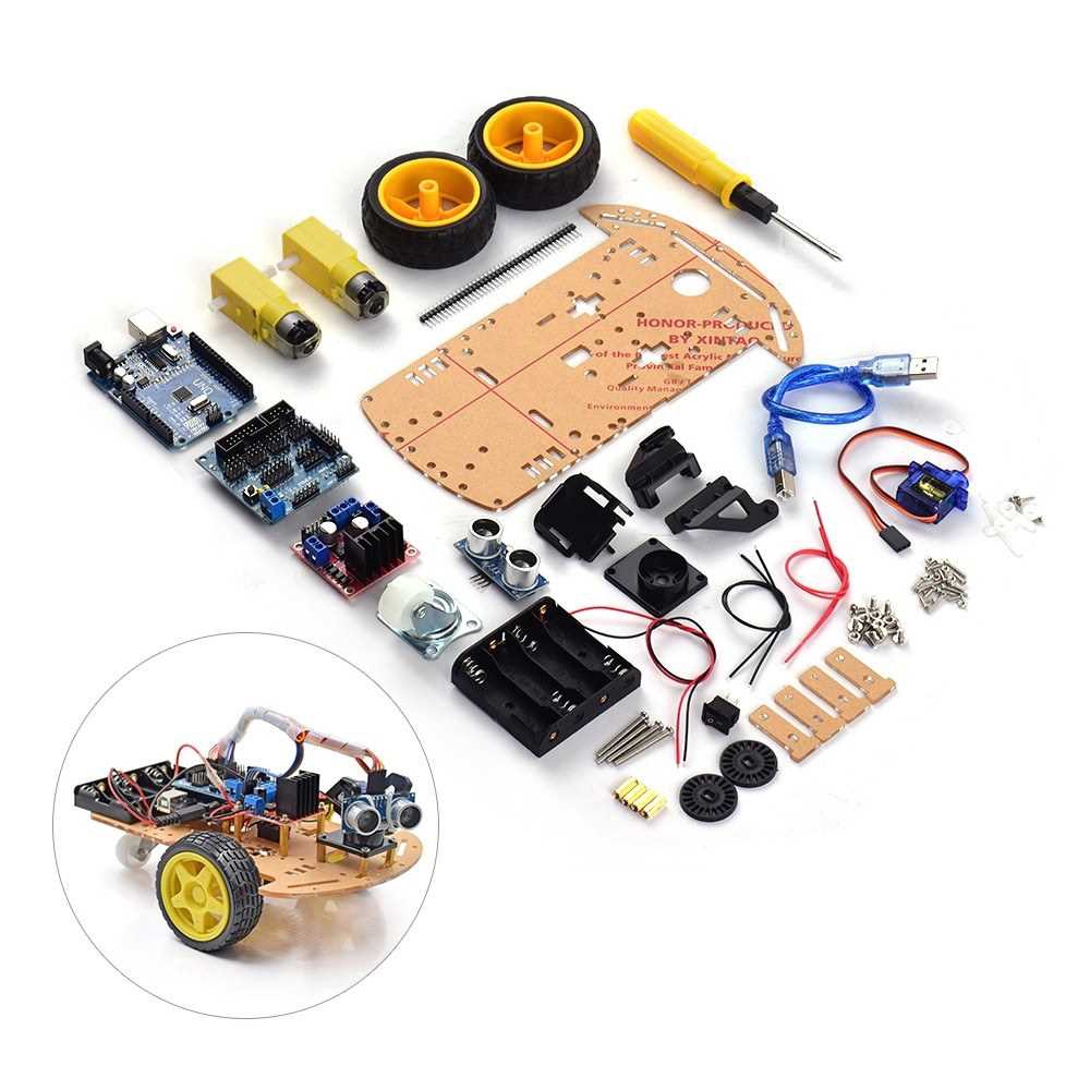 Smart Robot Car Assembly Kit Two Wheels Intelligent Obstacle Avoidance ...