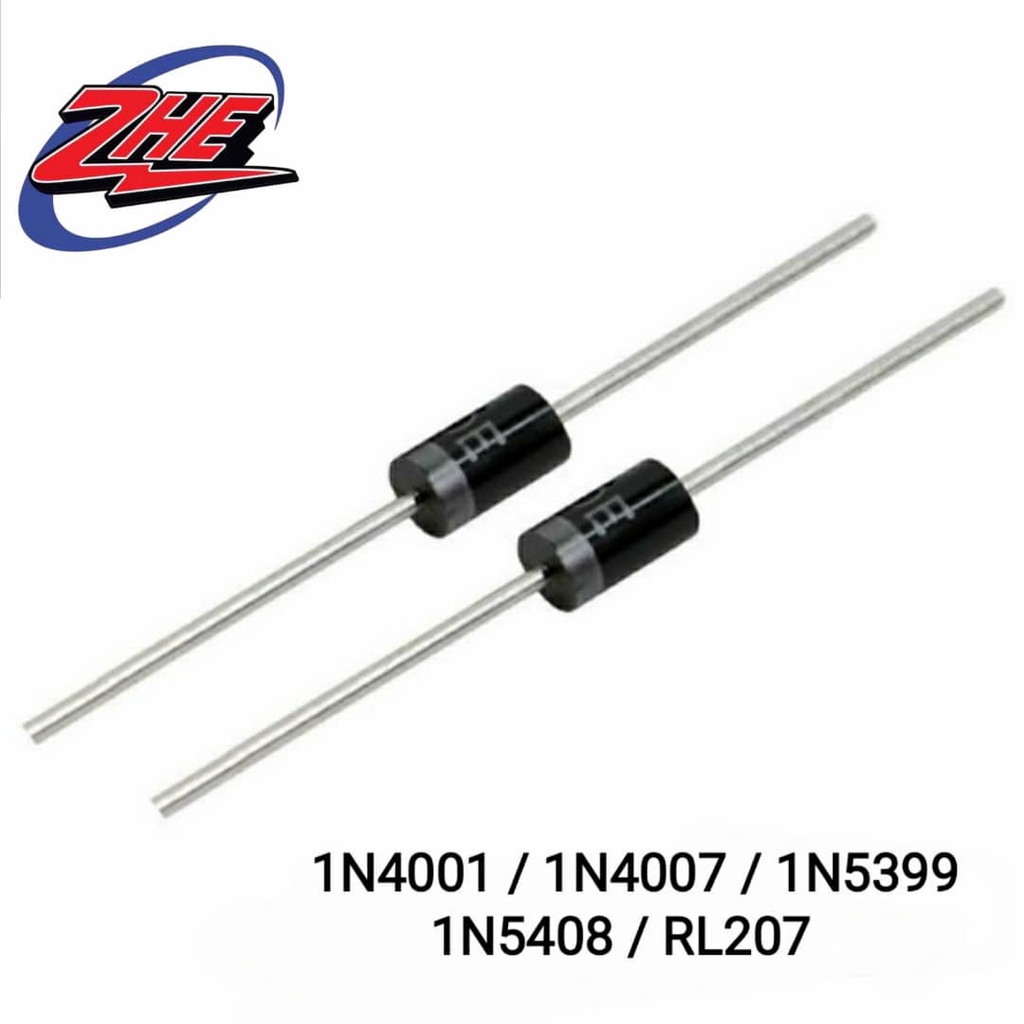 1N4001 / 1N4007 / 1N5399 / 1N5408 / RL207 RECTIFIER DIODE INLINE ELECTRONIC COMPONENT Shopee