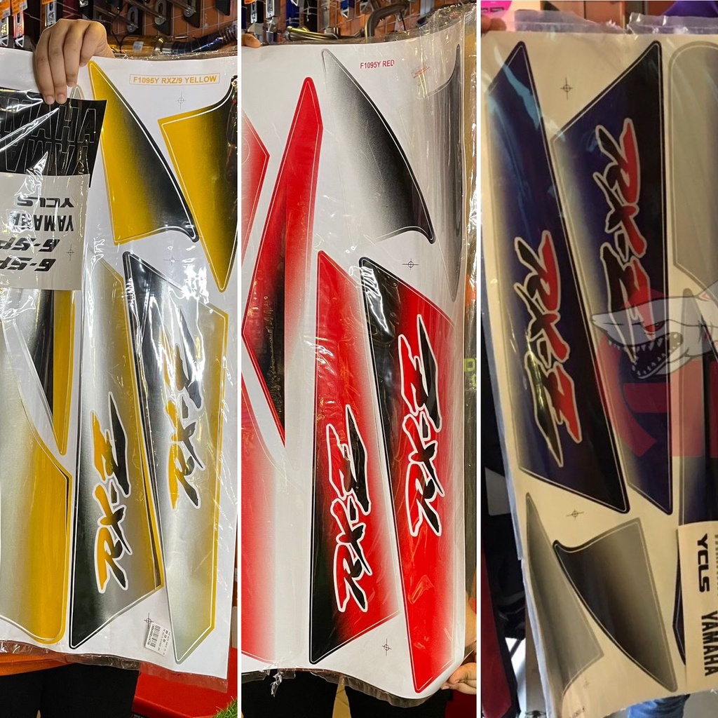 STRIPE RXZ MILLENIUM MILI MORITAKA BIRU PUTIH STICKER COVERSET RXZ ...