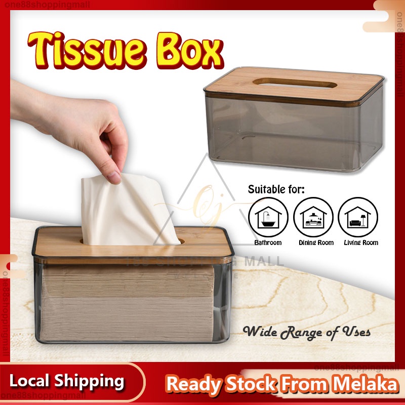 Home Kitchen Wooden Cover Plastic Tissue Box Solid Wood Napkin Holder 