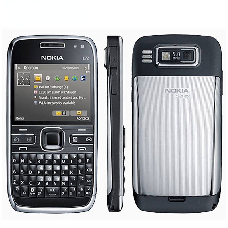 Nokia E72 Original Nokia E72 Mobile Phone 3G Wifi GPS 5MP Black
