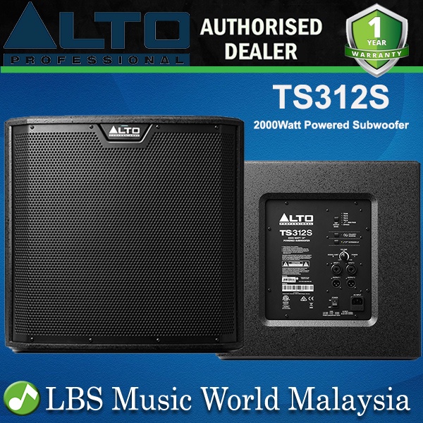 Alto Professional TS312S 2000W 12 Inch Powered Subwoofer with Class D Amplifier (TS312 S