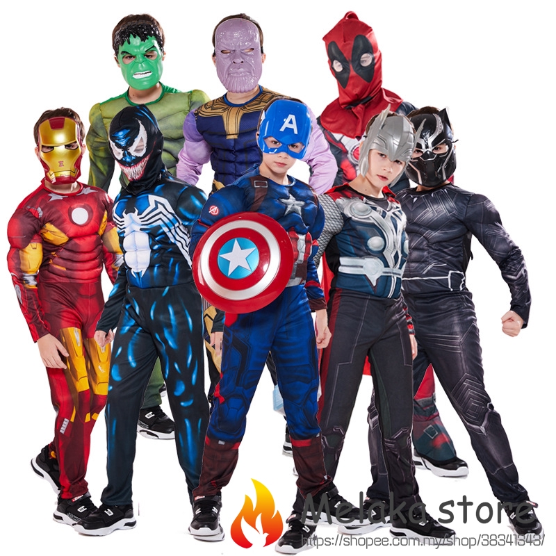 The Avengers Muscle Superhero Captain America Iron Man Black Panther ...