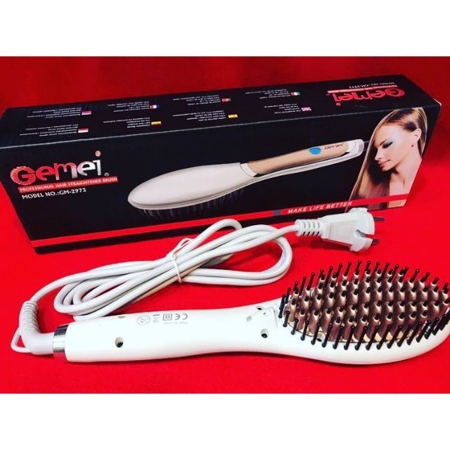 Gemei professional outlet hair straightener brush