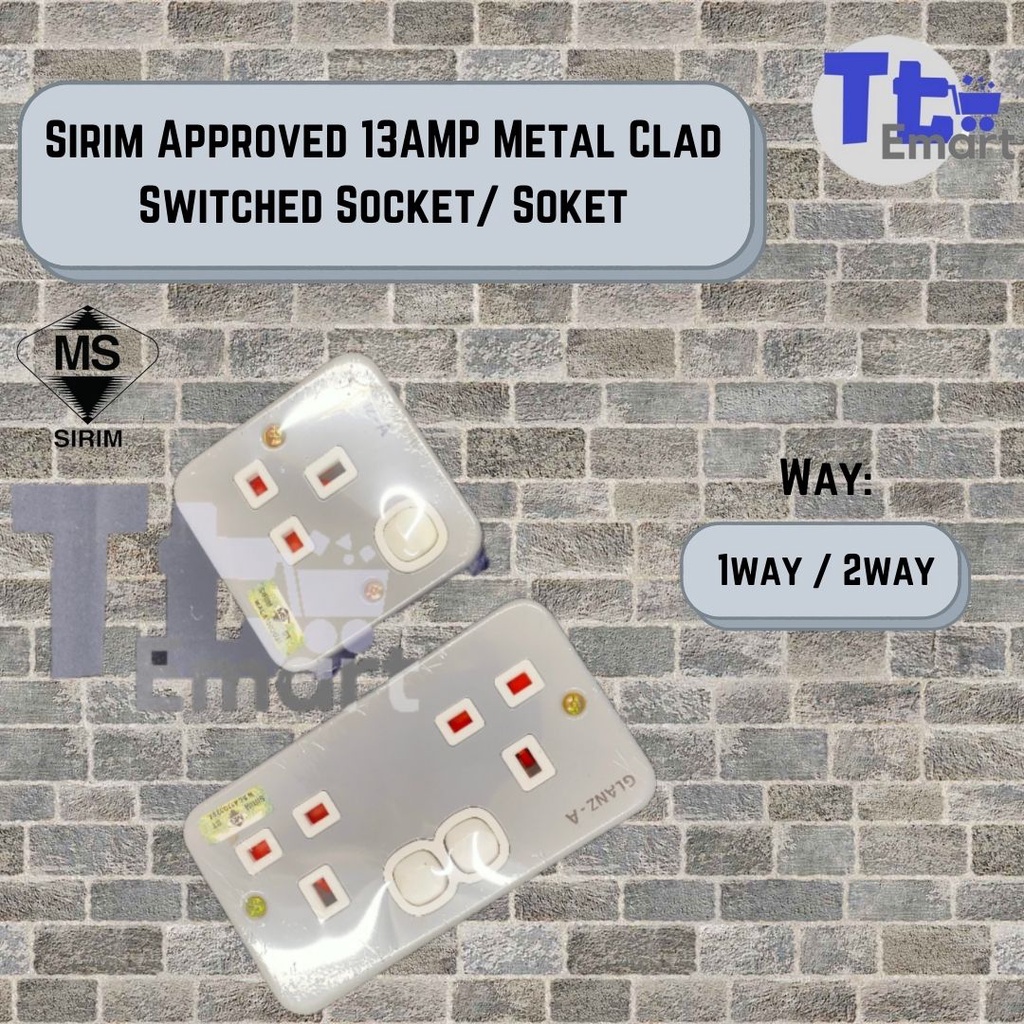 13AMP Metal Clad Switched Socket/ Soket Sirim Approved | Shopee Malaysia
