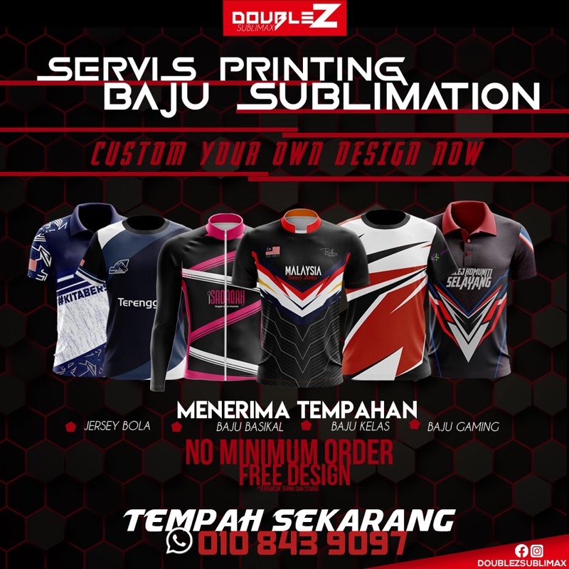 CUSTOM Baju Sublimation Murah No Mininum Sehelai Boleh | Shopee Malaysia